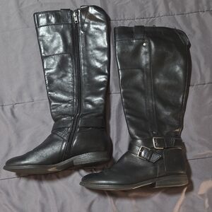 Marc Fisher Black Over the Knee Genuine Leather Boots